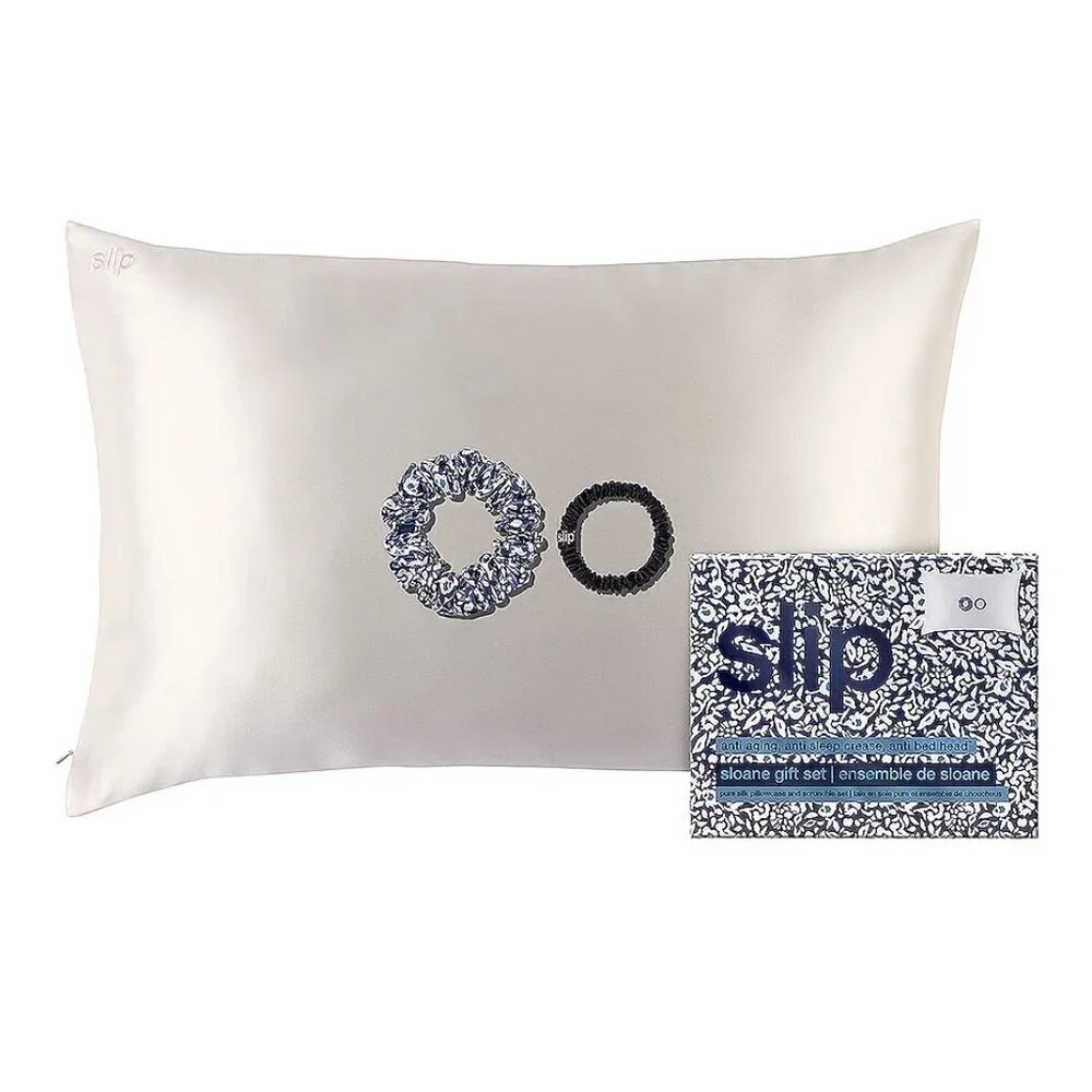 New Slip Sloane 100% Silk Queen Pillowcase/Scrunchies Limited Edition Gift Set
